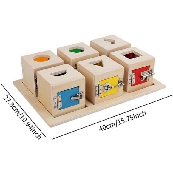 Guidecraft peekaboo lock boxes with storage tray - Picture 3 of 10